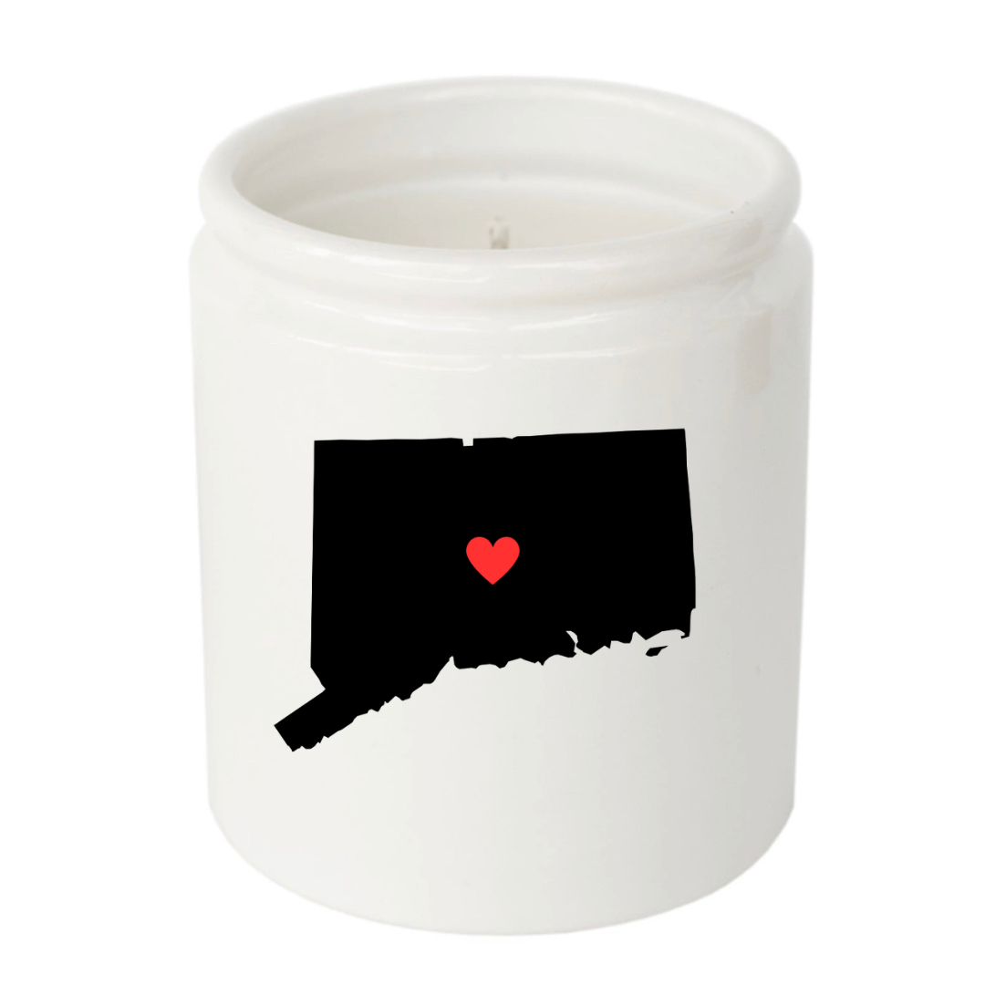 Connecticut Map Ceramic Candle