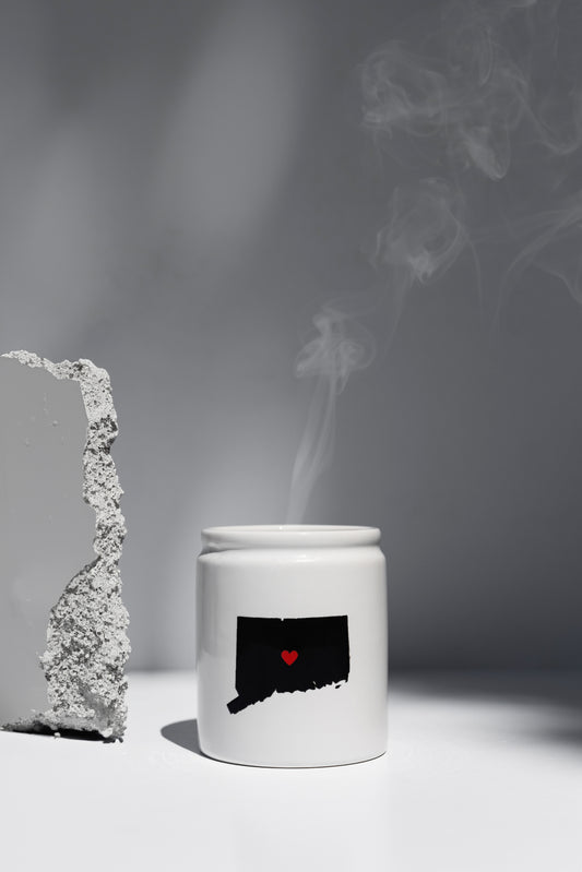 Connecticut Map Ceramic Candle