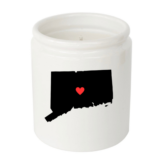 Connecticut "Heart" Ceramic Candle
